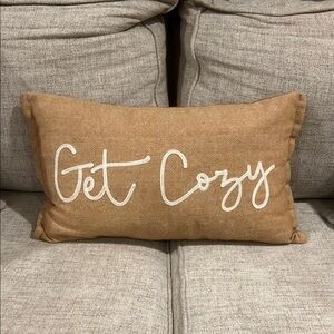 Brown 'Get Cozy' Throw Pillow